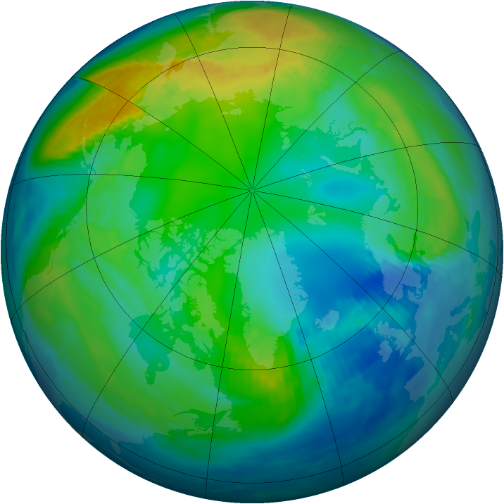 Arctic ozone map for 08 November 1998